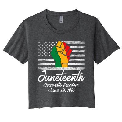 Juneteenth Celebrate Freedom June 19th Black History 1865 Meaningful Gift Women's Crop Top Tee