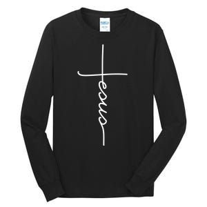 Jesus Christ Faith Christian Cross Logo Tall Long Sleeve T-Shirt