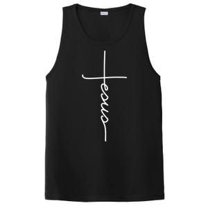 Jesus Christ Faith Christian Cross Logo PosiCharge Competitor Tank