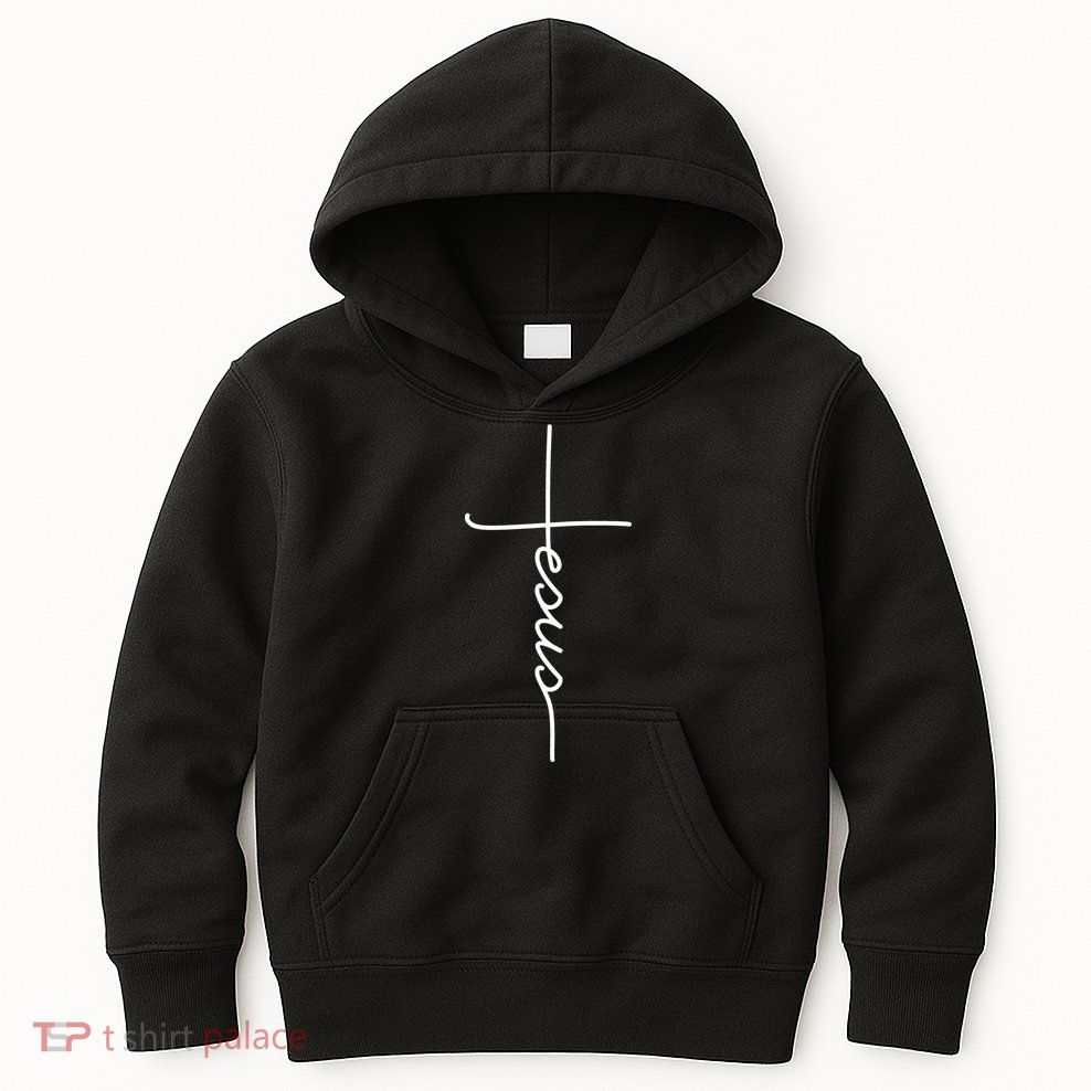 Jesus Christ Faith Christian Cross Logo Kids Hoodie