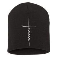 Jesus Christ Faith Christian Cross Logo Short Acrylic Beanie