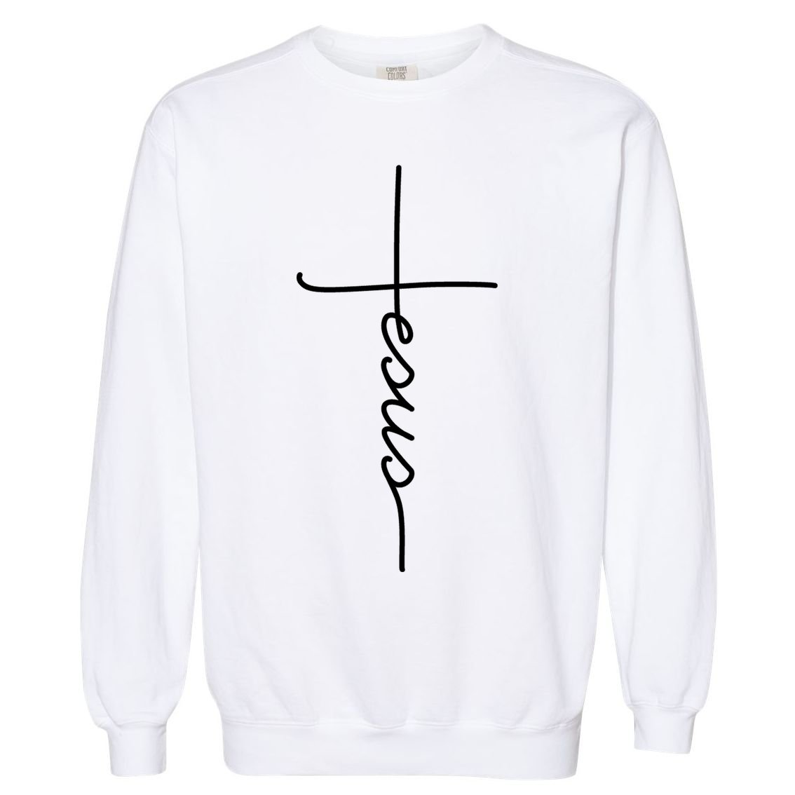 Jesus Christ Faith Christian Cross Logo Garment-Dyed Sweatshirt