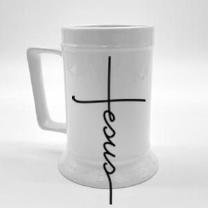 Jesus Christ Faith Christian Cross Logo Beer Stein