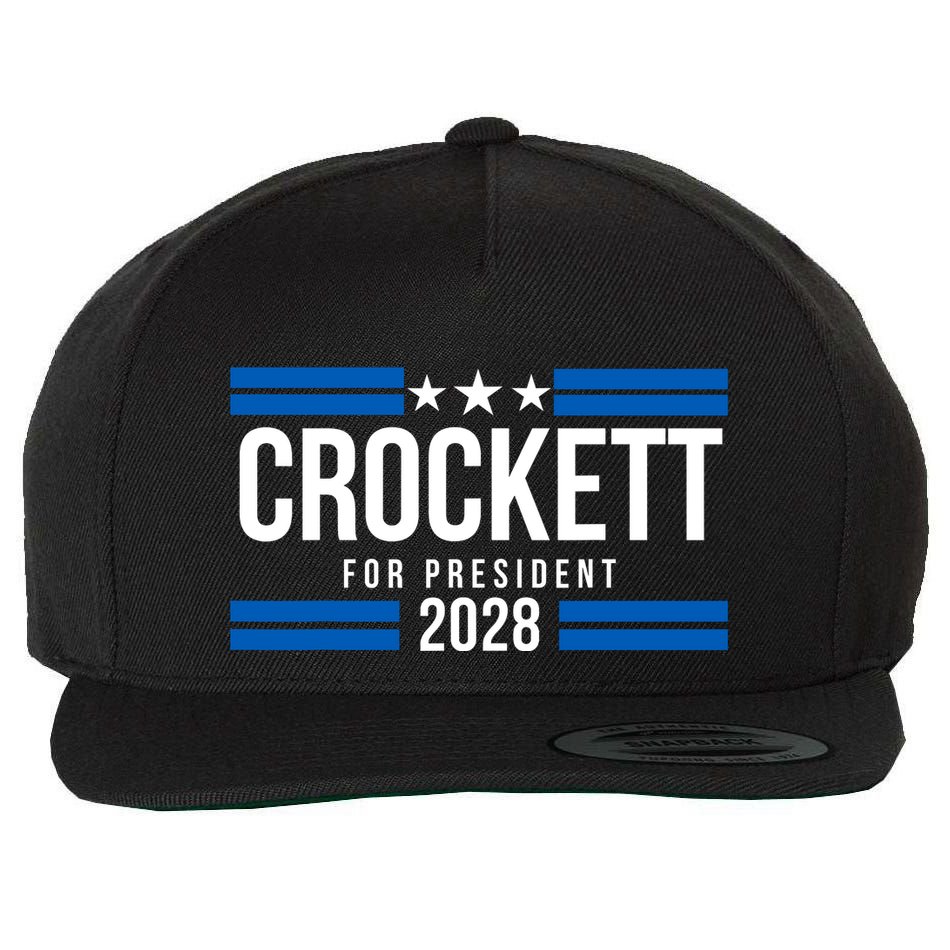Jasmine Crockett For President 2028 Jasmine Crockett 2028 Wool Snapback Cap