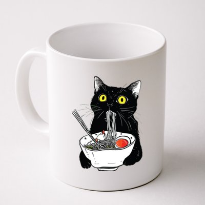 Japanese Cat Funny Cat Eating Ramen Vintage Japanese Noodles Coffee Mug