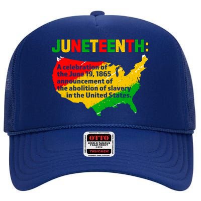 Juneteenth Celebrates Freedom Day African Pride American Cool Gift High Crown Mesh Back Trucker Hat