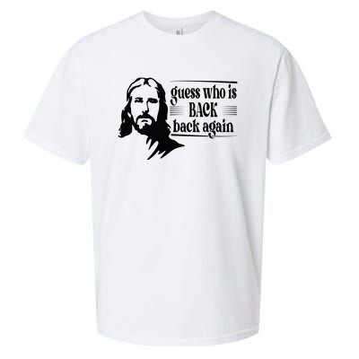 Jesus Christian Guess Who's Back Happy Easter Sueded Cloud Jersey T-Shirt