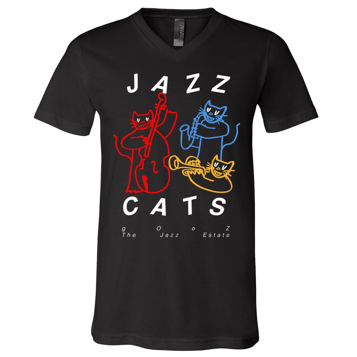 Jazz Cats Gooz The Jazz Estate V-Neck T-Shirt