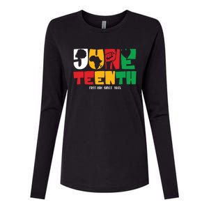 Juneteenth Celebration Graphic Womens Cotton Relaxed Long Sleeve T-Shirt