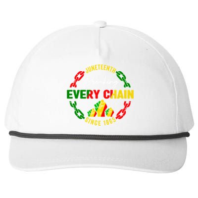 Junenth Celebrate Gift Breaking Every Chain Since 1865 Gift Snapback Five-Panel Rope Hat