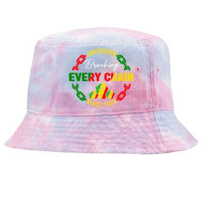 Junenth Celebrate Gift Breaking Every Chain Since 1865 Gift Tie-Dyed Bucket Hat