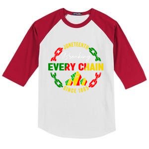 Junenth Celebrate Gift Breaking Every Chain Since 1865 Gift Kids Colorblock Raglan Jersey