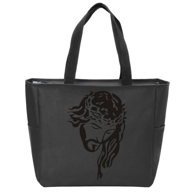 Jesus Christ God Love Face Religion Faith Graphic Zip Tote Bag