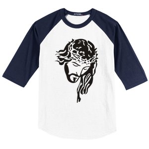 Jesus Christ God Love Face Religion Faith Graphic Baseball Sleeve Shirt