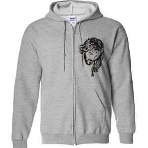 Jesus Christ God Love Face Religion Faith Graphic Full Zip Hoodie