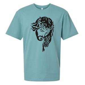 Jesus Christ God Love Face Religion Faith Graphic Sueded Cloud Jersey T-Shirt