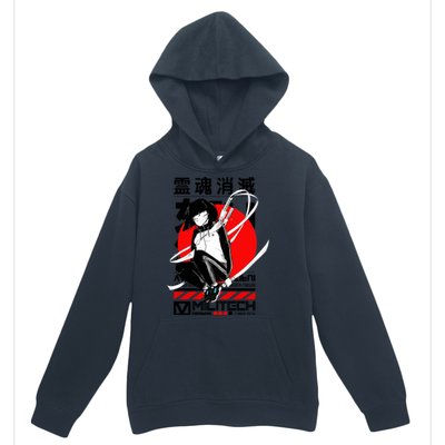 Japanese Cool Girl Red Sun Urban Style Urban Pullover Hoodie