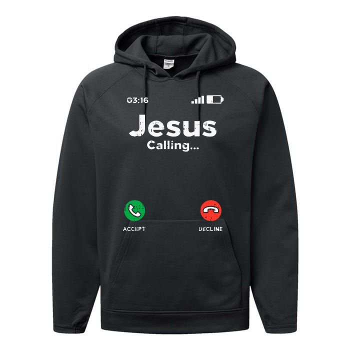 Jesus Calling God Christ Faith Religious Christian Gift Performance Fleece Hoodie