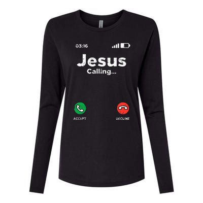 Jesus Calling God Christ Faith Religious Christian Gift Womens Cotton Relaxed Long Sleeve T-Shirt