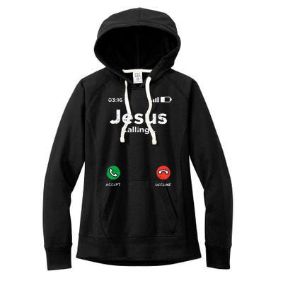 Jesus Calling God Christ Faith Religious Christian Gift Women's Fleece Hoodie