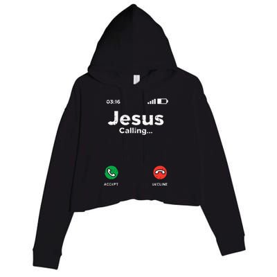 Jesus Calling God Christ Faith Religious Christian Gift Crop Fleece Hoodie