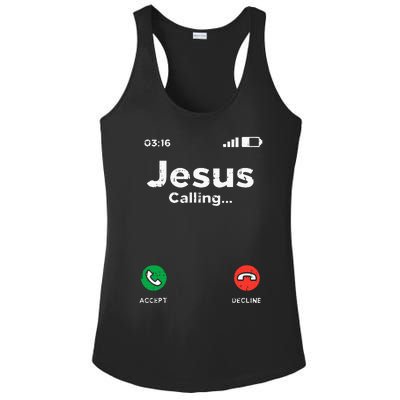 Jesus Calling God Christ Faith Religious Christian Gift Ladies PosiCharge Competitor Racerback Tank