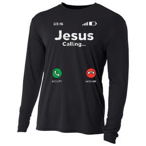 Jesus Calling God Christ Faith Religious Christian Gift Cooling Performance Long Sleeve Crew