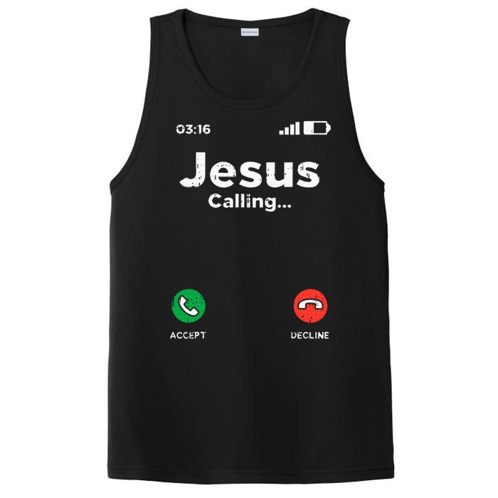 Jesus Calling God Christ Faith Religious Christian Gift PosiCharge Competitor Tank