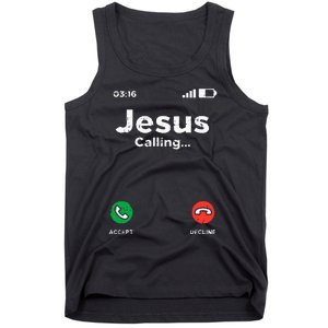 Jesus Calling God Christ Faith Religious Christian Gift Tank Top