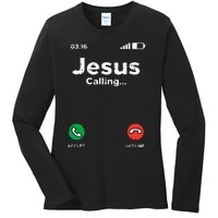 Jesus Calling God Christ Faith Religious Christian Gift Ladies Long Sleeve Shirt