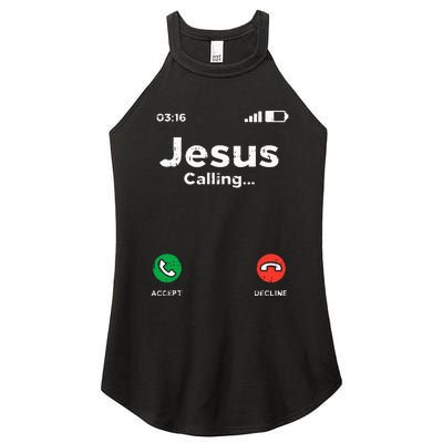 Jesus Calling God Christ Faith Religious Christian Gift Women's Perfect Tri Rocker Tank