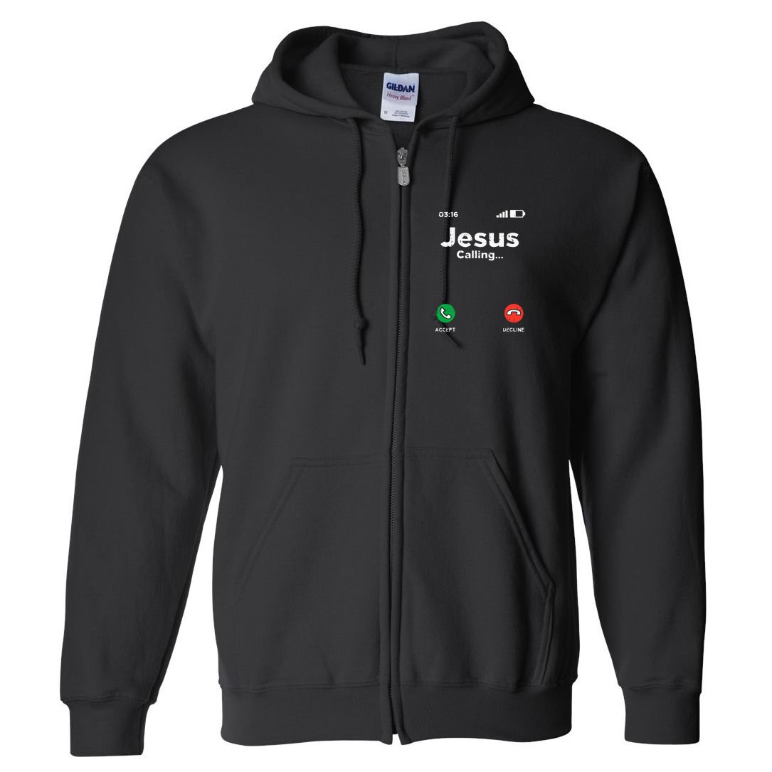 Jesus Calling God Christ Faith Religious Christian Gift Full Zip Hoodie
