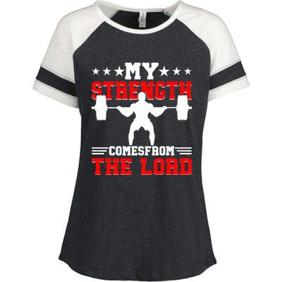 Jesus Christian Gym Workout Weightlifting Fitness Enza Ladies Jersey Colorblock Tee