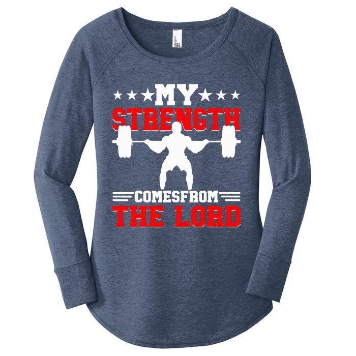 Jesus Christian Gym Workout Weightlifting Fitness Women's Perfect Tri Tunic Long Sleeve Shirt