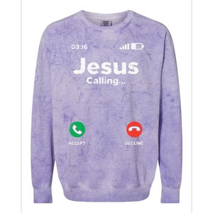 Jesus Calling God Christ Faith Religious Christian Gift Colorblast Crewneck Sweatshirt