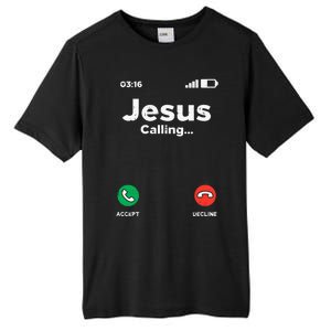 Jesus Calling God Christ Faith Religious Christian Gift Tall Fusion ChromaSoft Performance T-Shirt