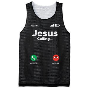 Jesus Calling God Christ Faith Religious Christian Gift Mesh Reversible Basketball Jersey Tank