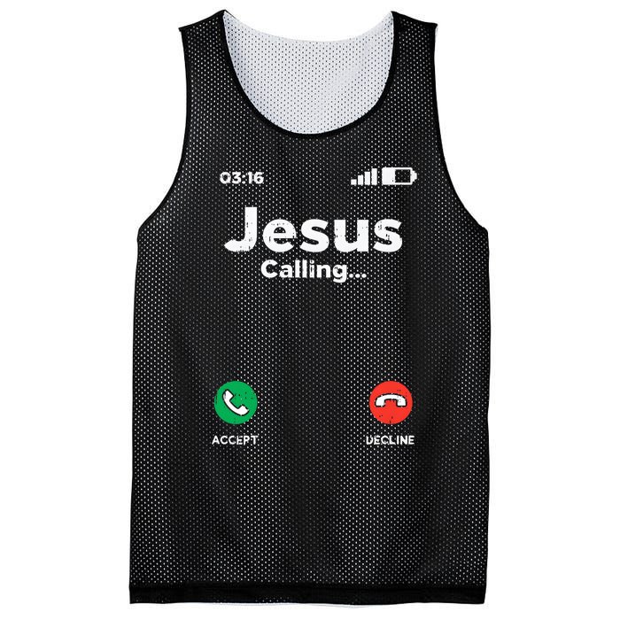 Jesus Calling God Christ Faith Religious Christian Gift Mesh Reversible Basketball Jersey Tank