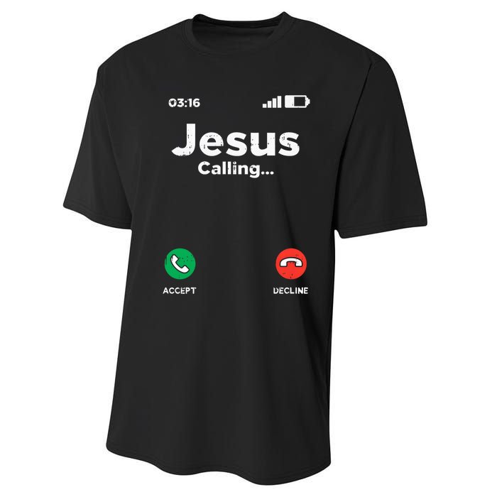 Jesus Calling God Christ Faith Religious Christian Gift Performance Sprint T-Shirt