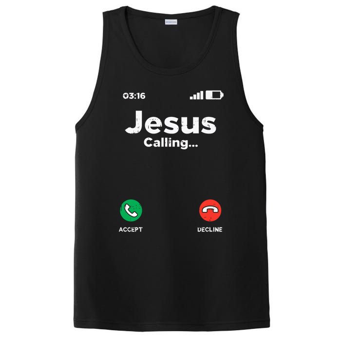 Jesus Calling God Christ Faith Religious Christian Gift PosiCharge Competitor Tank