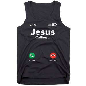 Jesus Calling God Christ Faith Religious Christian Gift Tank Top