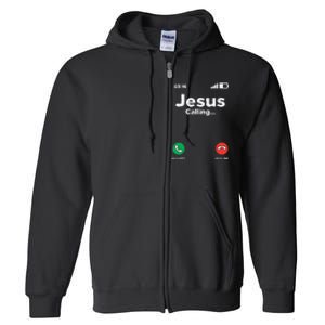 Jesus Calling God Christ Faith Religious Christian Gift Full Zip Hoodie