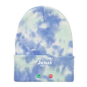 Jesus Calling God Christ Faith Religious Christian Gift Tie Dye 12in Knit Beanie