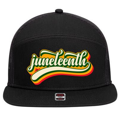 Juneteenth Celebration Graphic 7 Panel Mesh Trucker Snapback Hat