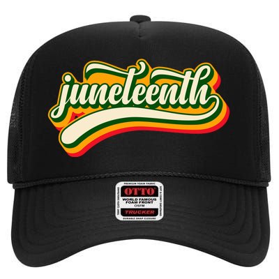 Juneteenth Celebration Graphic High Crown Mesh Back Trucker Hat