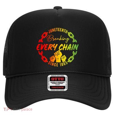 Junenth Cute Gift Breaking Every Chain Since 1865 Gift High Crown Mesh Back Trucker Hat