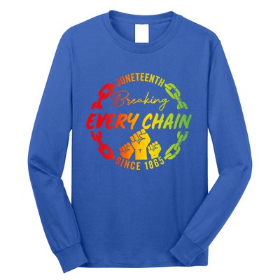 Junenth Cute Gift Breaking Every Chain Since 1865 Gift Long Sleeve Shirt