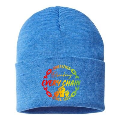 Junenth Cute Gift Breaking Every Chain Since 1865 Gift Sustainable Knit Beanie