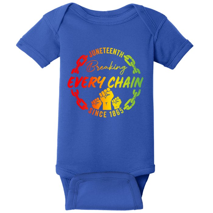 Junenth Cute Gift Breaking Every Chain Since 1865 Gift Baby Bodysuit