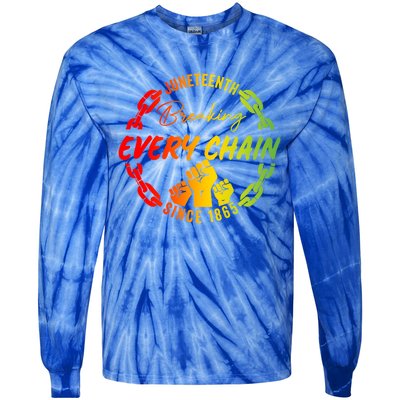 Junenth Cute Gift Breaking Every Chain Since 1865 Gift Tie-Dye Long Sleeve Shirt